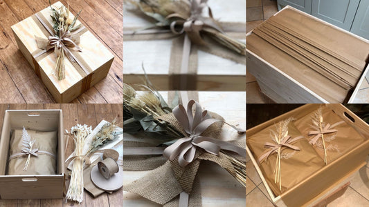 A gold and bronze boxed gift professionally gift wrapped by Kudos Giftwrap