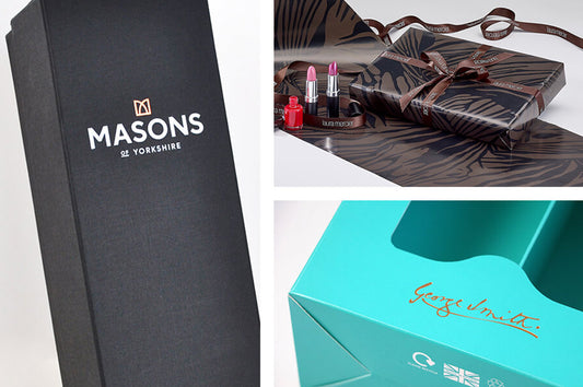 An array of meticulously arranged gift boxes that each exude a sense of luxury and elegance and are seen as a necessary investment for high end brands