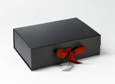 A4 Deep Black Luxury Gift box with magnetic closure, and choice of ribbon (Pack of 12)