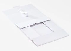 Double Bottle White Luxury Gift box, No magnets, Choice of ribbon (Pack of 12)