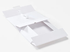 Double Bottle White Luxury Gift box, No magnets, Choice of ribbon (Pack of 12)