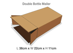 Brown Mailing Cartons to suit Double Bottle Luxury Gift boxes
