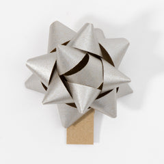 Recycled Bows - Silver/Kraft (Pack 50) Large