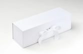 Single Bottle White Luxury Gift box, No magnets, Choice of ribbon (Pack of 12)