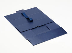 Single Bottle Navy Blue Luxury Gift box, No magnets, Choice of ribbon (Pack of 12)