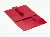 Single Bottle Red Luxury Gift box, No magnets, Choice of ribbon (Pack of 12)