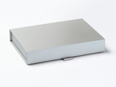 A5 Shallow Pearlescent Silver Luxury Gift box with magnetic closure (Pack of 12)