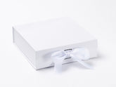 Medium White Luxury Gift box with magnetic closure, and choice of ribbon (Pack of 12)