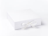 Large White Luxury Gift box with magnetic closure, and ribbon (Pack of 12)