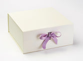 XL Deep Ivory Luxury Gift box with magnetic closure, and choice of ribbon (Pack of 12)