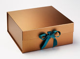 XL Deep Copper Luxury Gift box with magnetic closure, and choice of ribbon (Pack of 12)