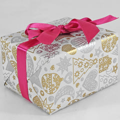 Gift Wrap Sheets - Sketch Gold and Silver Xmas (Pack of 25 sheets)