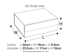 A5 Deep Pearlescent Gold Luxury Gift box with magnetic closure, and choice of ribbon (Pack of 12)