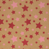 Kraft Stars Pink Giftwrap Counter Roll