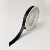 Christmas Edge Woven Black Ribbon