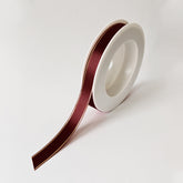 Christmas Edge Woven Burgundy Ribbon