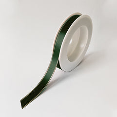 Christmas Edge Woven Dark Green Ribbon