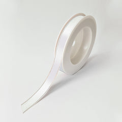 Christmas Edge Woven White Ribbon