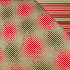 Gift Wrap Sheets - Eco-Spot Stripe Red on Kraft (Pack of 25 sheets)