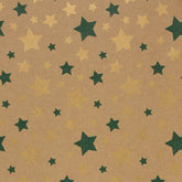 Kraft Stars Green Giftwrap Counter Roll