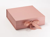 Large Pearlescent Rose Gold Luxury Gift box with magnetic closure, and choice of ribbon (Pack of 12)