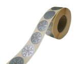 Plain Silver Maltese Star Labels (1000 per Roll)