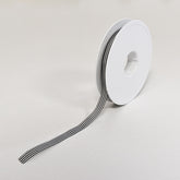 Black & White Striped Ribbon 9mm x 25m