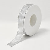 Sunbury Gloss Wired Silver Ribbon (25mm x 25m)