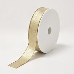 X8 Wired Gold Woven Ribbon (25mm x 25m)