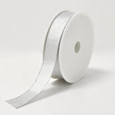 X8 Wired Silver Woven Ribbon (25mm x 25m)