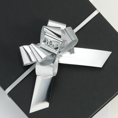 Metallic Silver Large Pull Bows (Pack of 50)