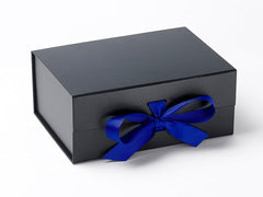 A5 Deep Black Luxury Gift box with magnetic closure, and choice of ribbon (Pack of 12)