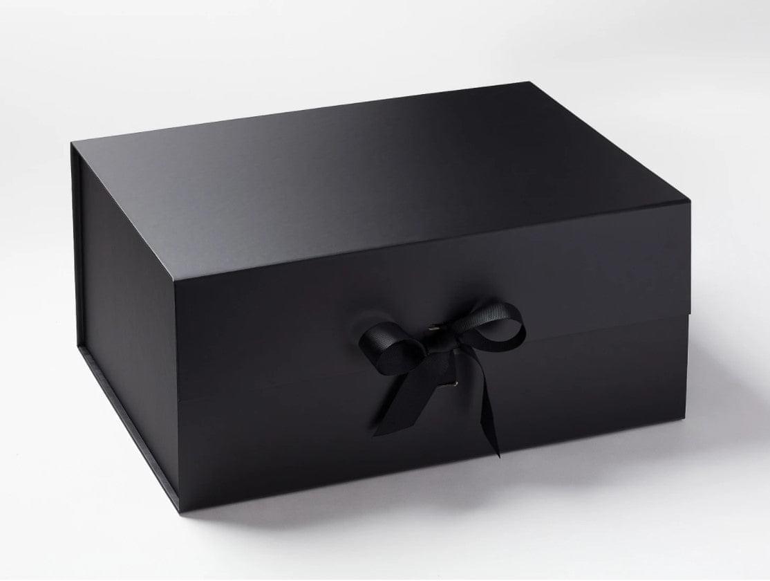 A3 Deep Black Luxury Gift box with magnetic closure, and choice of ribbon (Pack of 12)