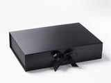 A3 Shallow Black Luxury Gift box with magnetic closure, and choice of ribbon (Pack of 12)