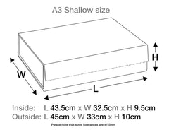A3 Shallow White Luxury Gift box with magnetic closure (Pack of 12)