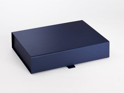 A4 Shallow Pearlescent Navy Luxury Gift box with magnetic closure (Pack of 12)