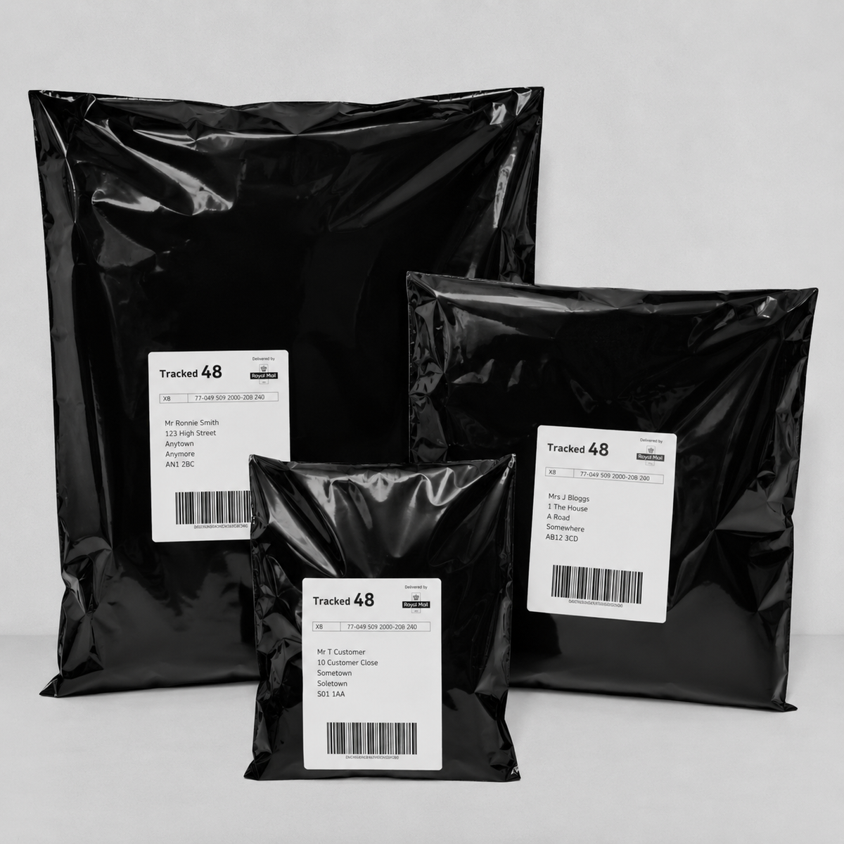 Lightweight Mailing Bag - Peel & Seal closure (Pack of 25) - Black