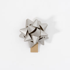 Recycled Bows - Silver/Kraft (Pack 50) Small
