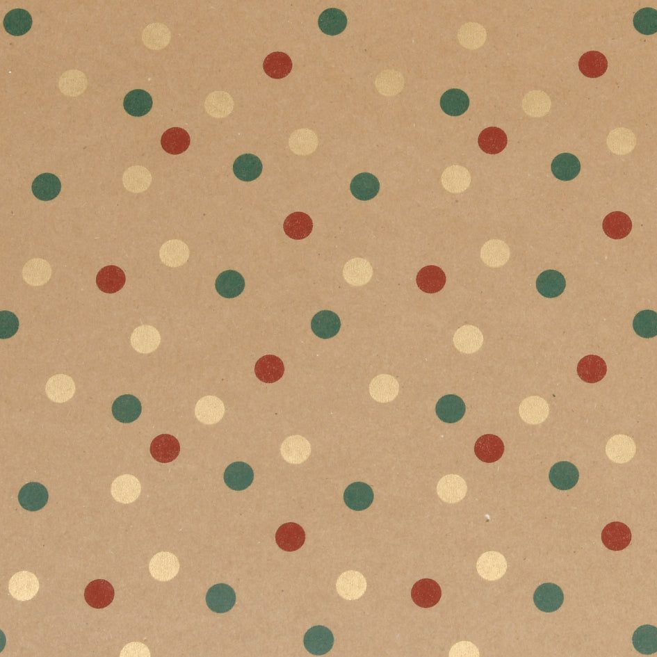 Random Spot Eco-friendly Green/Red/Gold Giftwrap Counter Roll