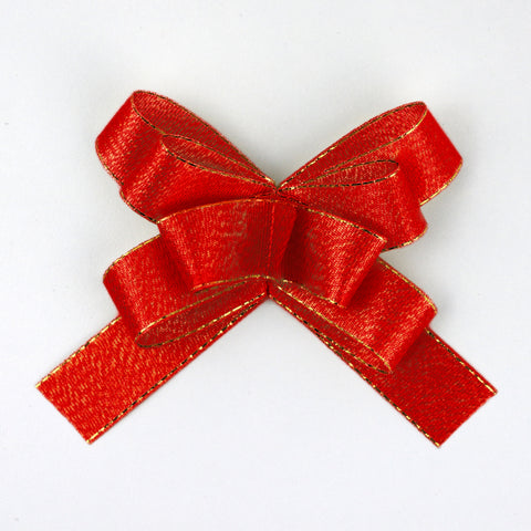 Woven Stick-on Bow - Red (Pack 40)