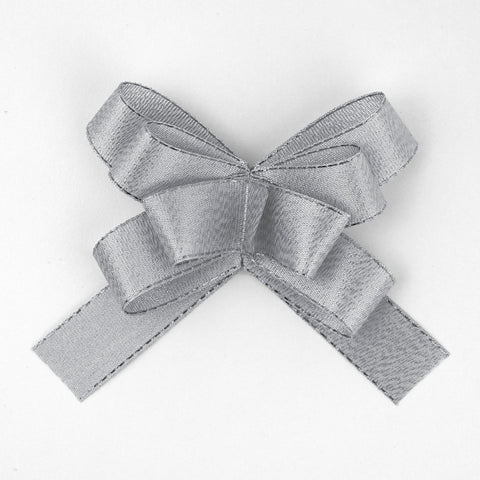 Woven Stick-on Bow - Silver (Pack 40)