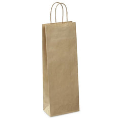 Kraft Paper Carrier Bag, 150mm width x 80mm gusset x 395mm height - Bottle (Box 300)