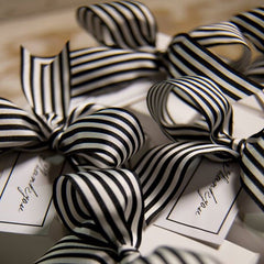 Black & White Striped Ribbon 16mm x 25m