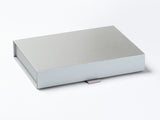 A5 Shallow Pearlescent Silver Luxury Gift box with magnetic closure (Pack of 12)