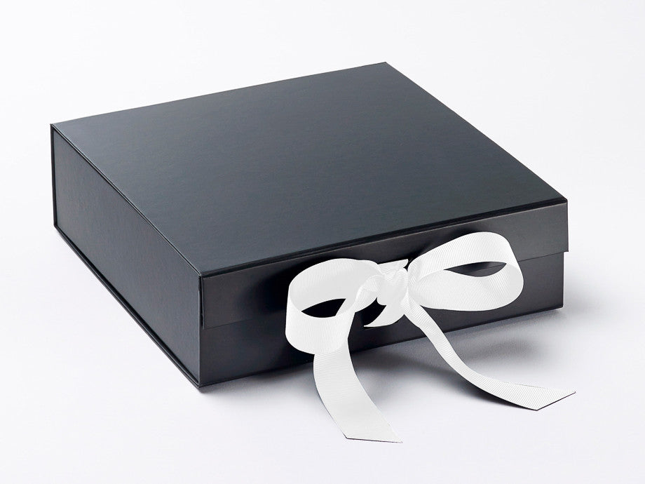 Large Black Luxury Gift box with magnetic closure, and choice of ribbon (Pack of 12)