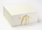 XL Deep Ivory Luxury Gift box with magnetic closure, and choice of ribbon (Pack of 12)