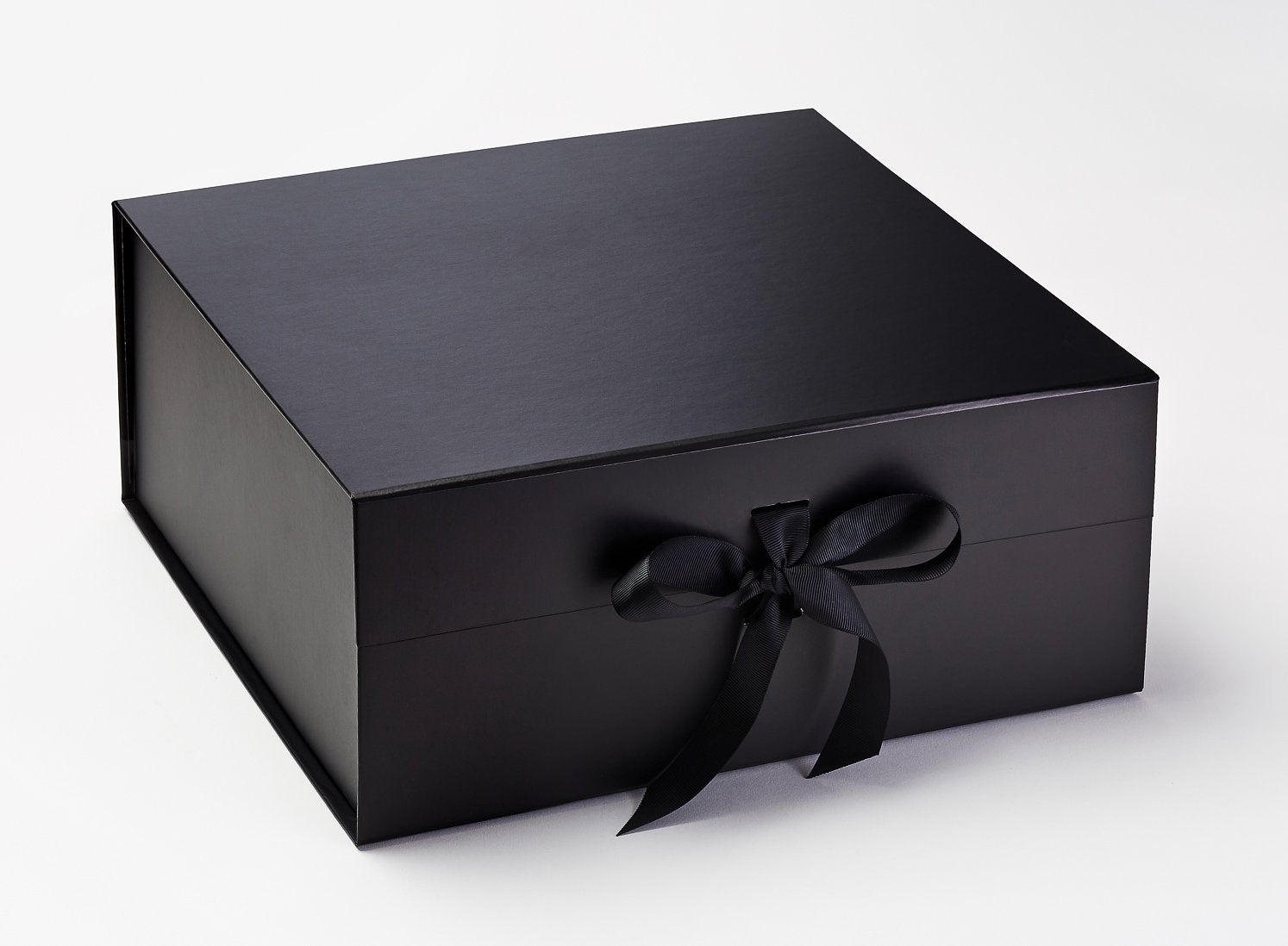 XL Deep Black Luxury Gift box with magnetic closure, and choice of ribbon (Pack of 12)
