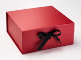 XL Deep Red Luxury Gift box with magnetic closure, and choice of ribbon (Pack of 12)