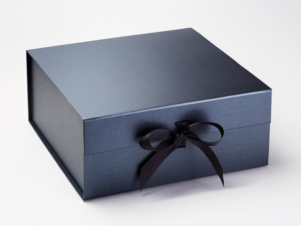 XL Deep Pewter Luxury Gift box with magnetic closure, and choice of ribbon (Pack of 12)