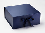 XL Deep Navy Luxury Gift box with magnetic closure, and choice of ribbon (Pack of 12)